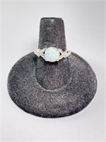 Sterling Fire Opal Ring 2 Gr Size 6.75