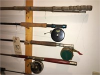 Rods and reels, fly rods and nets