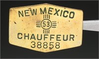 1953 New Mexico Chauffeur Badge