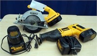 Dewalt 18v Sawzall & Circular Saw w/ Charger & 3 B