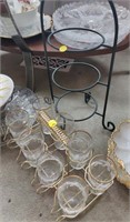 tray of glasses and stand