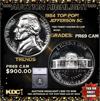 Proof ***Auction Highlight*** 1954 Jefferson Nicke