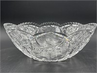 LARGE BRILLIANT CUT GLASS BOWL WITH PEARS
