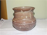 Koinonia pottery vase, 5" x 5"