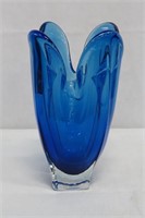 Cobalt Blue Blown Art Glass Vase