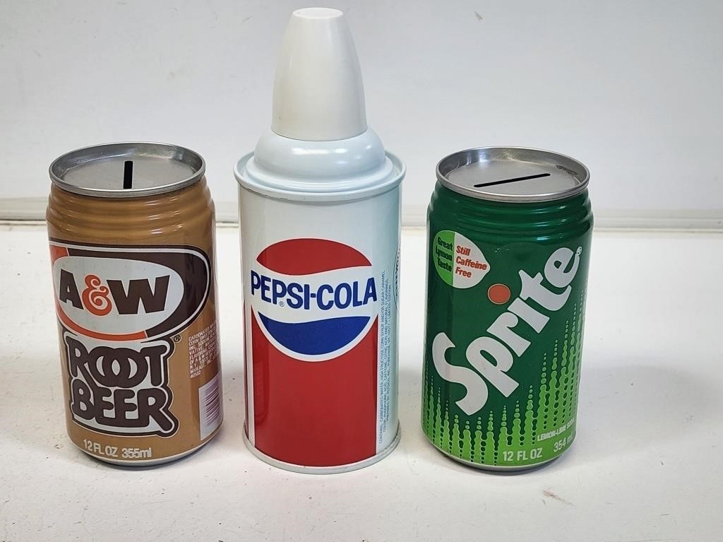 Vintage Soda Can Coin Banks