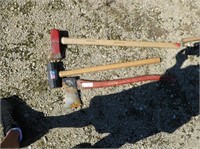 Sledgehammer, maul and axe