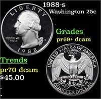 Proof 1988-s Washington Quarter 25c Grades GEM++ P