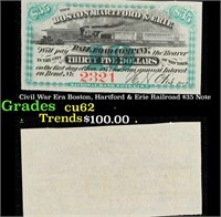 Civil War Era Boston, Hartford & Erie Railroad $35