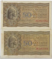 ARGENTINA 50 CENTAVOS 1947,Serie A & B.AR50