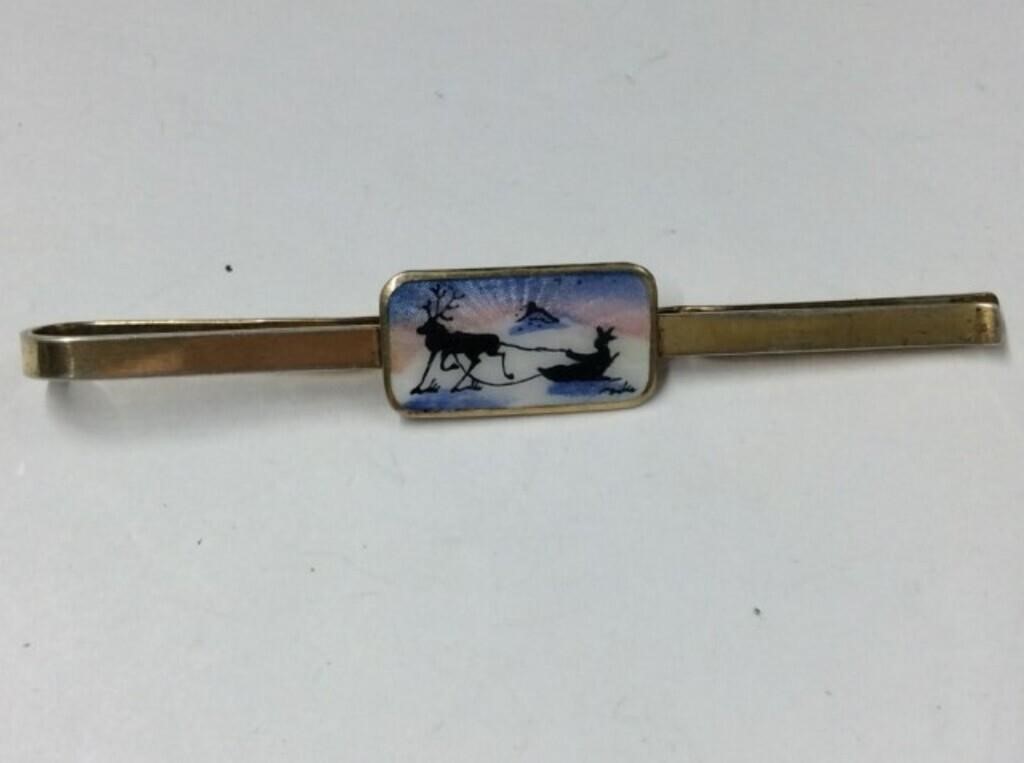 Aksel Holmsen .830 Silver Enamel Tie Clip