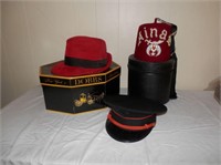 Mens-Group of 3 Hats-Shriners hat & case