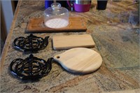 Lot of Trivets-Cuttings Boards & Cheese Server