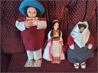 3 Vintage Foreign Dolls