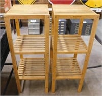 Two SONGMICS wooden storage shelves,
