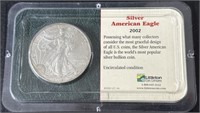 (A) 2002 Silver American Eagle One Ounce Fine