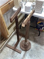 2 wood support rollers - heavy metal