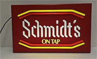 Schmidts On Tap Beer Lighted Bar Sign