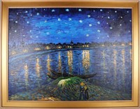 VAN GOGH "STARRY NIGHT OVER THE RHONE" OIL AFTER