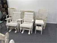 Six  piece white trex porch furniture