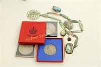 ASSORTED JEWELLERY AND COINS