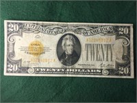 1928 $20 Gold Seal Certificate Bill