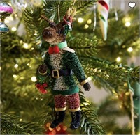 X2 west elm nutcracker moose Christmas ornament