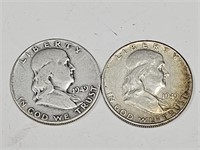 1949  D Silver Franklin Half Dollar Coins