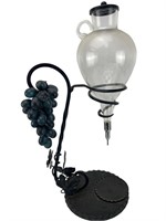 Vintage Wine Aerator Dispenser Etched Glass