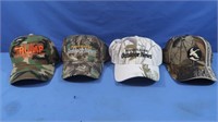 4 Adjustable Camo Caps (excellent cond)