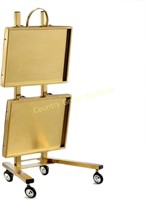 Gold 2 Tier Tattoo Shop Collapsible Utility Cart