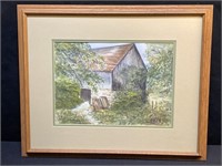 Original Watercolor Painting Old Barn by Nona