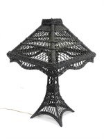 Wicker table lamp. Circa 1910. Original natural