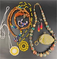 Vintage beaded jewelry and more lot