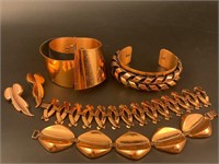 Vintage copper jewelry lot signed Renoir