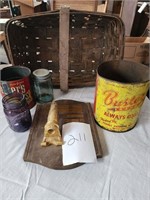 Basket Of Assorted Antiques & other