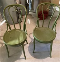 2 painted bentwood chairs