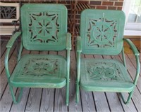 Pair of Matching Vintage Metal Porch Chairs