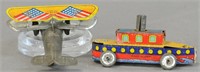 JAPANESE AIRPLANE & SHIP PENNY TOYS