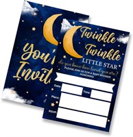 $14  Star Baby Shower Invitations 4x6  20 Pack