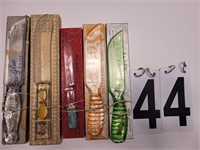 Glass Knives W/ Boxes (2 Clear ~ 2 Clear Painted ~