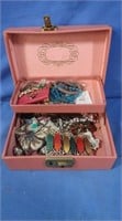 Small Jewelry Box w/Costume Jewelry
