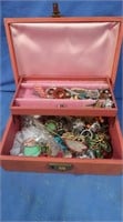 Small Jewelry Box w/Costume Jewelry