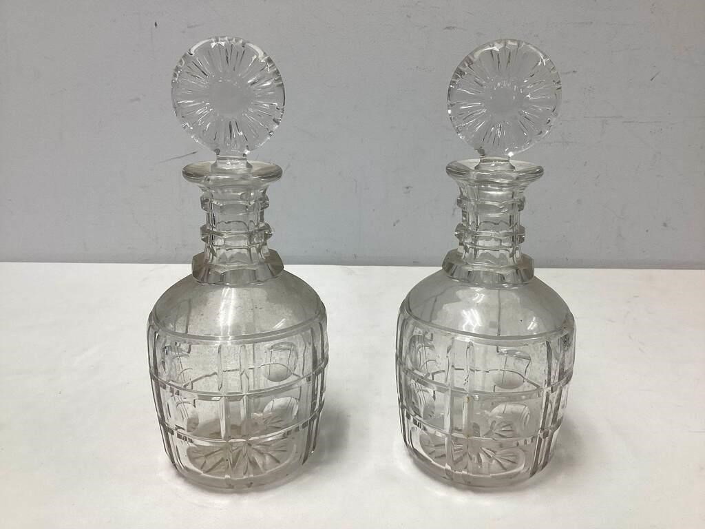 Two Cut Glass Decanters