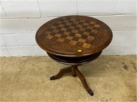 Circular Checkerboard End Table