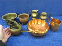 west bend copper bowl & world's fair mug -brass