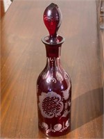 Bohemian Red Glass Decanter