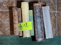 GROUP OF VINTAGE LEATHER AND OTHER BOUND BOOKS, GI