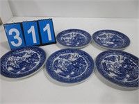 5 WELLSVILLE CHINA GRILL PLATES