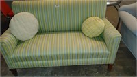 striped loveseat